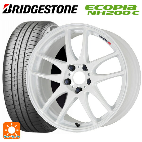 【6/22 20時〜 全品P5倍＆クーポン】185/55R16 83V ブリヂストン エコピア NH200C 正規品 # ワーク エモーション CR極 WHT 16-6.5J 国産車用 サマータイヤホイール4本セット
