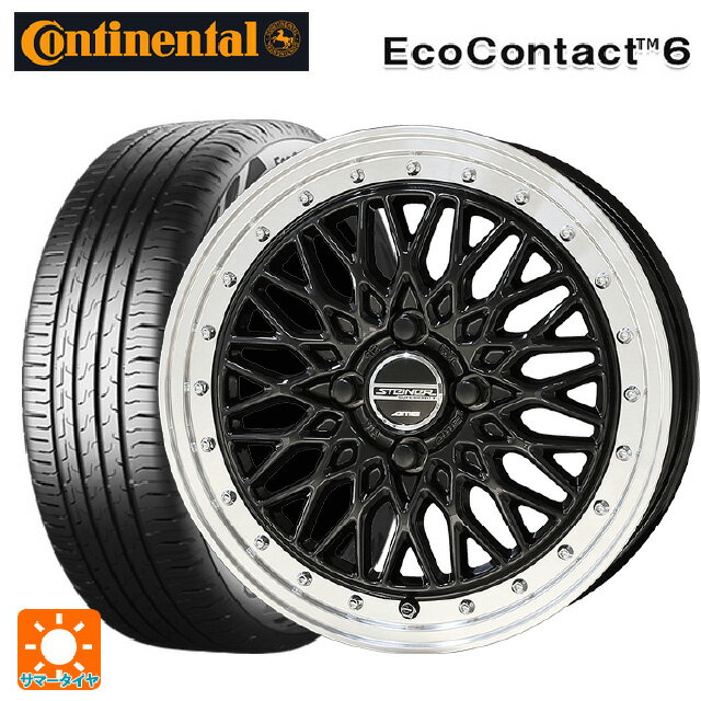 【6/15〜16限定 全品P5倍＆クーポン】185/60R15 88H XL コンチネンタル エココンタクト 6 正規品 共豊 シュタイナー FTX オニキスブラック×リムポリッシュ 15-5.5J 国産車用 サマータイヤホイール4本セット