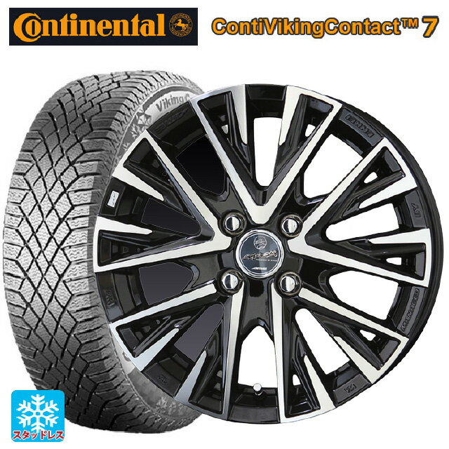 【6/22 20時〜 全品P5倍＆クーポン】155/65R14 75T コンチネンタル コンチバイキングコンタクト7 正規品 共豊 スマック レジーナ サファイアブラックポリッシュ 14-4.5J 国産車用 スタッドレスタイヤホイール4本セット