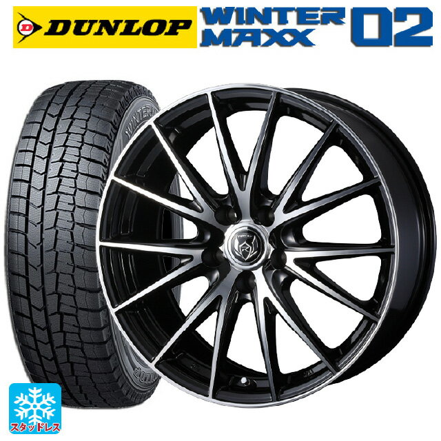 スバル レヴォーグ(VN系)用 225/45R18 91Q ダンロップ ウィンターマックス 02(WM02) ライツレー VS ブラックメタリックポリッシュ 新品スタッドレスタイヤホイール 4本セット