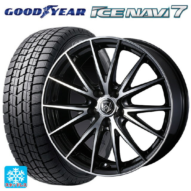 トヨタ ヴォクシー(90系)用 205/60R16 92Q グッドイヤー アイスナビ7(限定) # ライツレー VS ブラックメタリックポリッシュ 新品スタッドレスタイヤホイール 4本セット