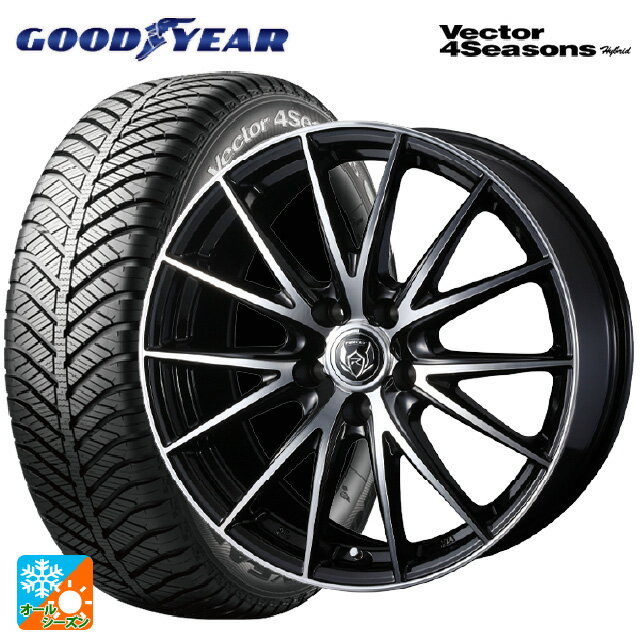 トヨタ ノア(90系)用 215/45R18 89H グッドイヤー ベクターフォーシーズンズ ハイブリッド ライツレー VS ブラックメタリックポリッシュ 新品オールシーズンタイヤホイール 4本セット