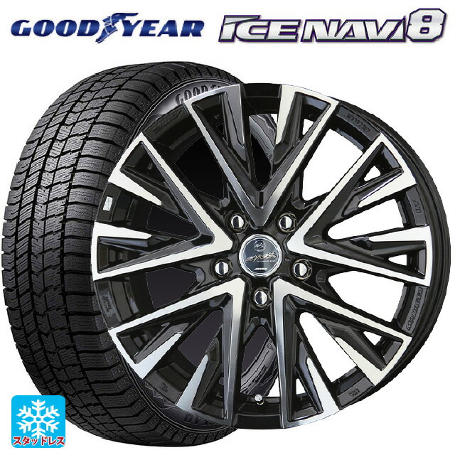 トヨタ プリウス(60系)用 195/65R16 92Q グッドイヤー アイスナビ8 スマック レジーナ サファイアブラックポリッシュ 新品スタッドレスタイヤホイール 4本セット