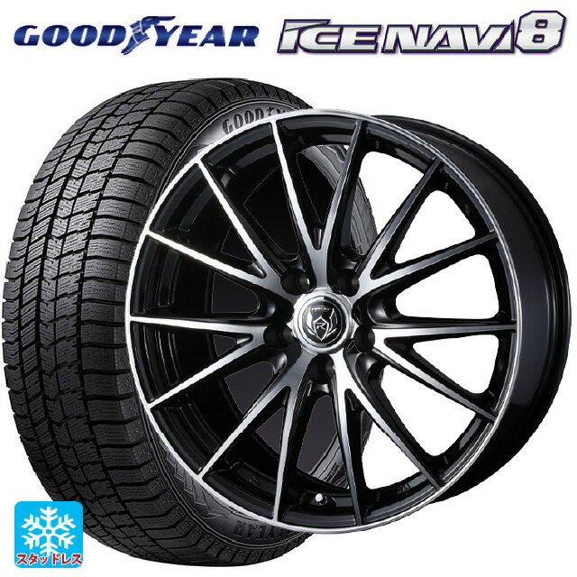 スバル レヴォーグ(VN系)用 245/40R18 93Q グッドイヤー アイスナビ8 ライツレー VS ブラックメタリックポリッシュ 新品スタッドレスタイヤホイール 4本セット