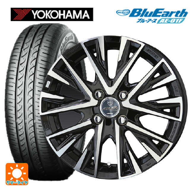 185/60R15 84H ヨコハマ ブルーアース AE01F 共豊 スマック レジーナ サファイアブラックポリッシュ 15-5.5J 国産車用 サマータイヤホイール4本セット