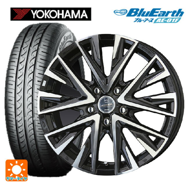 トヨタ プリウス(50系)用 195/65R15 91H ヨコハマ ブルーアース AE01F 共豊 スマック レジーナ サファイアブラックポリッシュ 新品サマータイヤホイール 4本セット