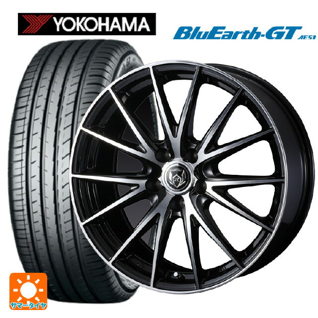 スバル レヴォーグ(VN系)用 245/40R18 97W XL ヨコハマ ブルーアースGT AE51 ライツレー VS ブラックメタリックポリッシュ 新品サマータイヤホイール 4本セット