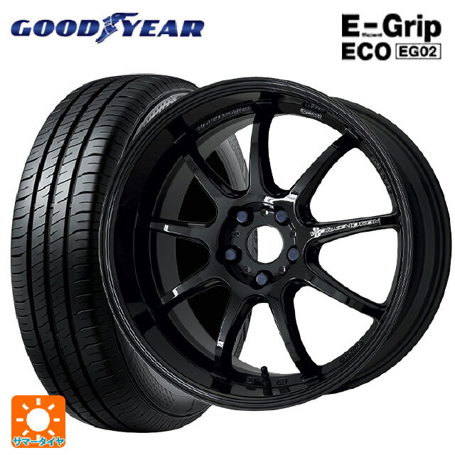 225/45R18 95W XL グッドイヤー エフィシェントグリップ エコ EG02 ワーク エモーション D9R BLK 18-7.5J 国産車用 サマータイヤホイール4本セット