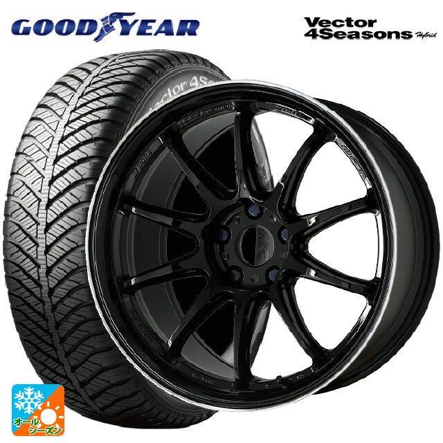 【5/30最大3万円OFFクーポン】トヨタ プリウス(50系)用 215/45R17 91H XL グッドイヤー ベクターフォーシーズンズ ハイブリッド ワーク エモーション ZR10 BLKLC 新品オールシーズンタイヤホイール 4本セット