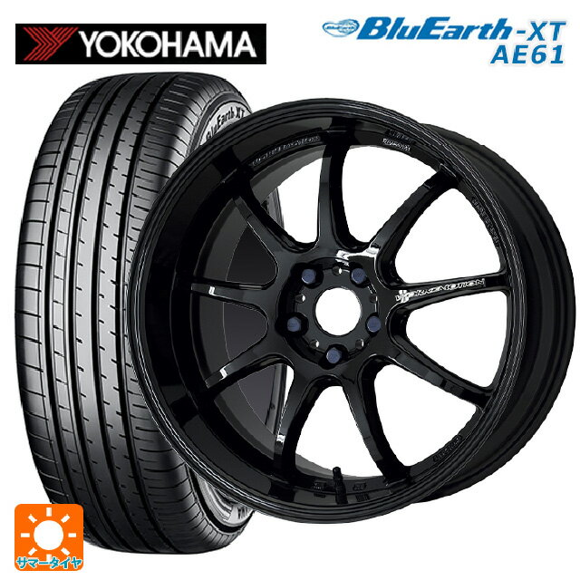 【6/22 20時〜 全品P5倍＆クーポン】レクサス LBX(10系)用 225/55R18 98V ヨコハマ ブルーアースXT AE61 ワーク エモーション D9R BLK 新品サマータイヤホイール 4本セット