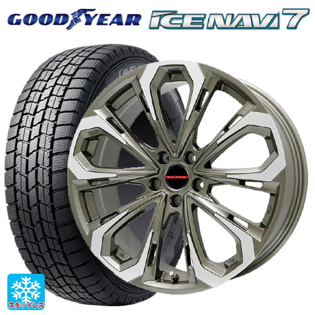 205/55R16 91Q グッドイヤー アイスナビ7(限定) ビックウェイ レイシーン プラバ 5X BR/P 16-6.5J 国産車用 スタッドレスタイヤホイール4本セット