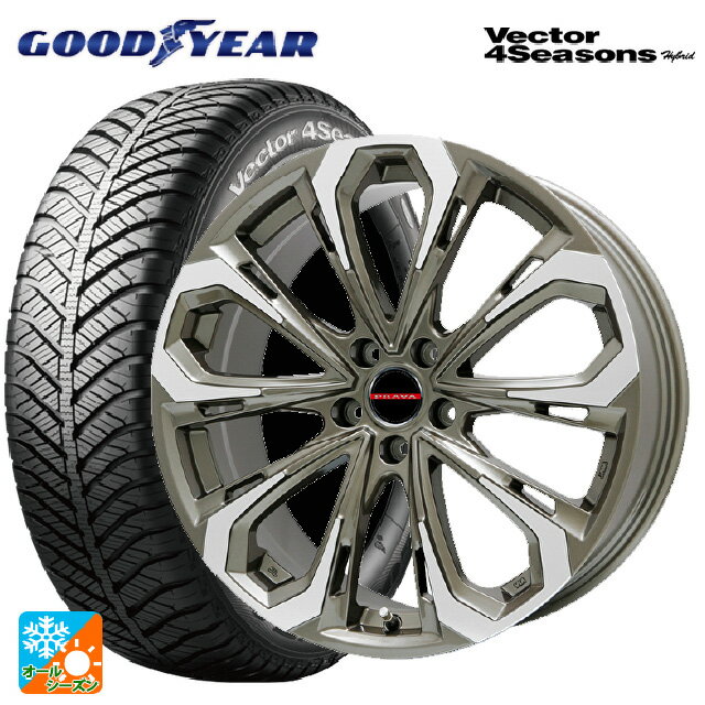 スバル レヴォーグ(VN系)用 225/45R18 91H グッドイヤー ベクターフォーシーズンズ ハイブリッド レイシーン プラバ 5X BR/P 新品オールシーズンタイヤホイール 4本セット