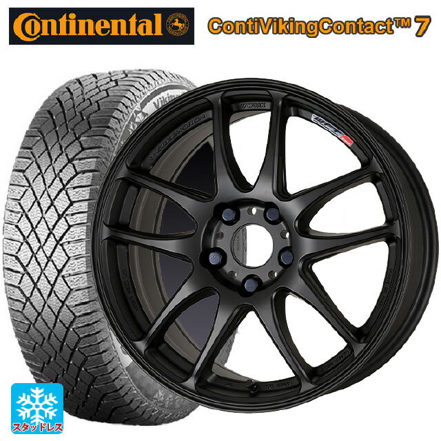 215/55R17 98T XL コンチネンタル コンチバイキングコンタクト7 正規品 ワーク エモーション CR極 MBL 17-7J 国産車用 スタッドレスタイヤホイール4本セット