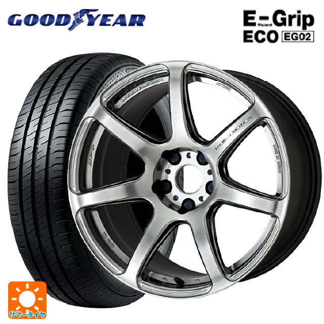 【6/22 20時〜 全品P5倍＆クーポン】165/50R15 73V グッドイヤー エフィシェントグリップ エコ EG02 ワーク エモーション T7R GTS 15-5J 国産車用 サマータイヤホイール4本セット