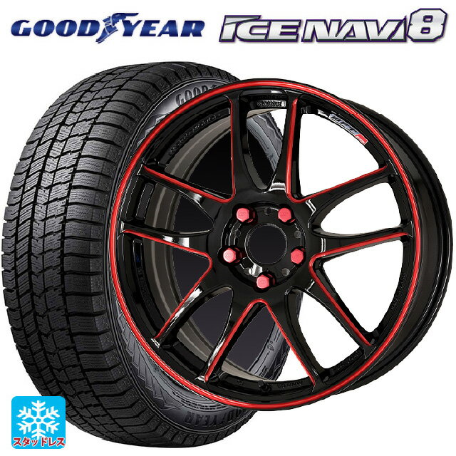 225/45R18 95Q XL グッドイヤー アイスナビ8 # ワーク エモーション CR極 BRM 18-7.5J 国産車用 スタッドレスタイヤホイール4本セット