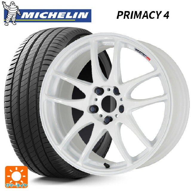 215/45R17 87W ミシュラン 正規品 プライマシー4 ワーク エモーション CR極 WHT 17-7J 国産車用 サマータイヤホイール4本セット