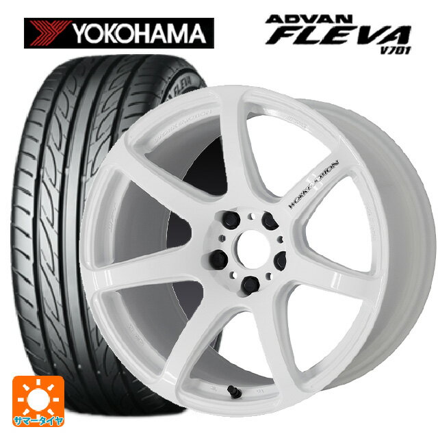 【最大3万円OFFクーポン 5/16 1:59迄】215/45R17 91W XL ヨコハマ アドバン フレバ V701 ワーク エモーション T7R WHT 17-7J 国産車用 サマータイヤホイール4本セット