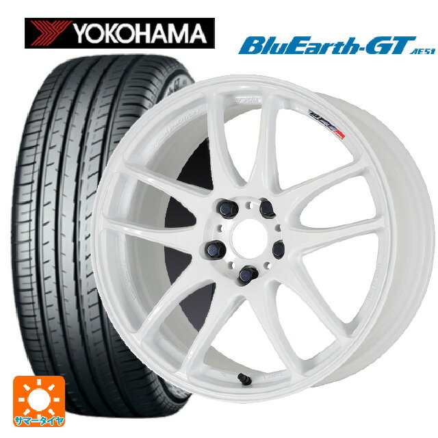 【最大3万円OFFクーポン 5/16 1:59迄】225/35R19 88W XL ヨコハマ ブルーアースGT AE51 ワーク エモーション CR極 WHT 19-8.5J 国産車用 サマータイヤホイール4本セット