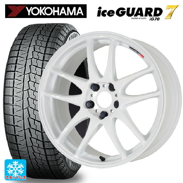 225/40R18 92Q ヨコハマ アイスガード7(IG70) ワーク エモーション CR極 WHT 18-7.5J 国産車用 スタッドレスタイヤホイール4本セット