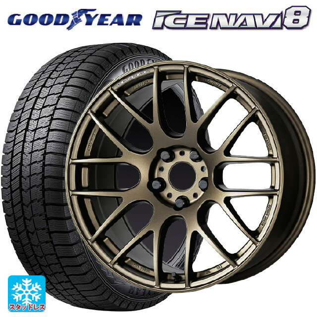 【6/11 1:59迄 全品ポイント5倍】2024年製 245/50R18 100Q XL グッドイヤー アイスナビ8 ワーク エモーション M8R AHG 18-8.5J 国産車用 スタッドレスタイヤホイール4本セット