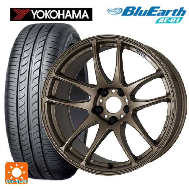 【6/22 20時〜 全品P5倍＆クーポン】165/55R15 75V ヨコハマ ブルーアース AE01 ワーク エモーション CR極 AHG 15-5J 国産車用 サマータイヤホイール4本セット