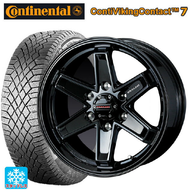 265/60R18 114T XL コンチネンタル コンチバイキングコンタクト7ウェッズ キーラー タクティクス グロスブラック 18-8J国産車用 スタッドレスタイヤホイール4本セット 取付店直送可