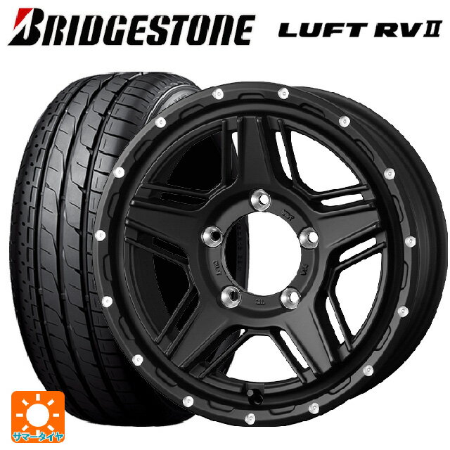 215/60R16 95H ブリヂストン ルフトRV2(日本製) 正規品 # ウェッズ マッドヴァンス07 FULL MAT BLACK 16-7J 国産車用 サマータイヤホイール4本セット