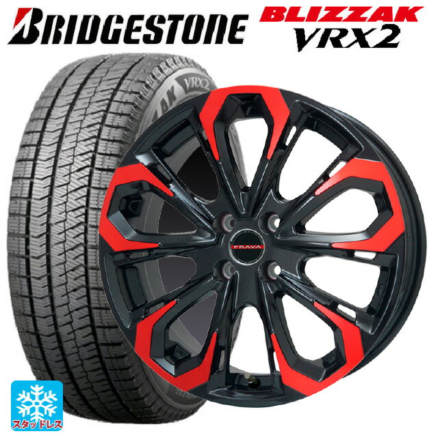 スバル レヴォーグ(VN系)用 225/45R18 91Q ブリヂストン ブリザック VRX2 # 正規品 レイシーン プラバ 5X レッドクリア 新品スタッドレスタイヤホイール 4本セット