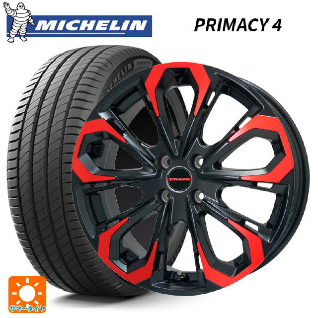 【最大3万円OFFクーポン 5/27 1:59迄】ミツビシ デリカD:5(3DA系)用 245/45R19 102W XL ミシュラン 正規品 プライマシー4 レイシーン プラバ 5X レッドクリア 新品サマータイヤホイール 4本セット