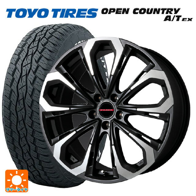 【5/9 20時〜 最大3万円OFFクーポン】ミツビシ アウトランダー(5LA GNOW)用 235/60R18 103H トーヨー オープンカントリー A/T EX ホワイトレター ＃ レイシーン プラバ 5X MBK/P 新品サマータイヤホイール 4本セット