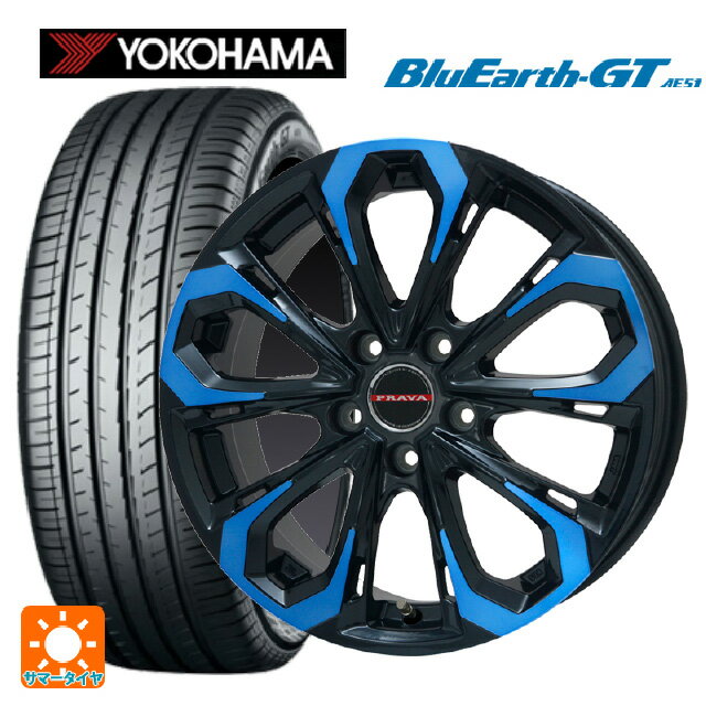 225/40R19 93W XL ヨコハマ ブルーアースGT AE51 ビックウェイ レイシーン プラバ 5X ブルークリア 19-8J 国産車用 サマータイヤホイール4本セット