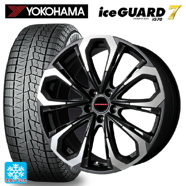 【4/4〜 最大3万円OFFクーポン】245/45R20 103Q ヨコハマ アイスガード7(IG70) ビックウェイ レイシーン プラバ 5X MBK/P 20-8.5J 国産車用 スタッドレスタイヤホイール4本セット