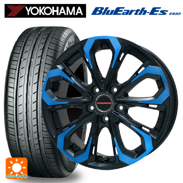 スバル レヴォーグ(VN系)用 225/45R18 95W ヨコハマ ブルーアースEs ES32 レイシーン プラバ 5X ブルークリア 新品サマータイヤホイール 4本セット