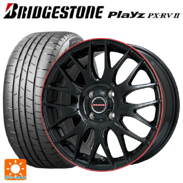 【6/15〜16限定 全品P5倍＆クーポン】205/60R16 96H XL ブリヂストン プレイズ PX-RV2 正規品(数量限定) # ビックウェイ レイシーン プラバ 9M Jr2 GBK/RDリム 16-6.5J 国産車用 サマータイヤホイール4本セット