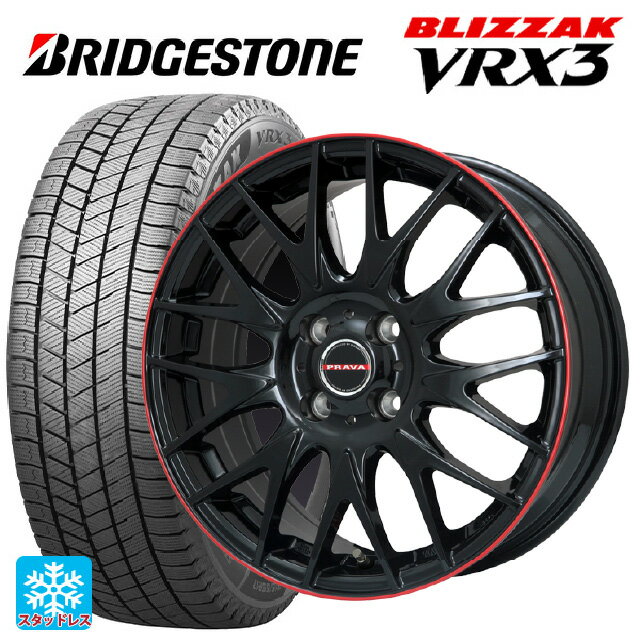 2024年製 215/65R16 98Q ブリヂストン ブリザック VRX3 正規品 # ビックウェイ レイシーン プラバ 9M Jr2 GBK/RDリム 16-6.5J 国産車用 スタッドレスタイヤホイール4本セット