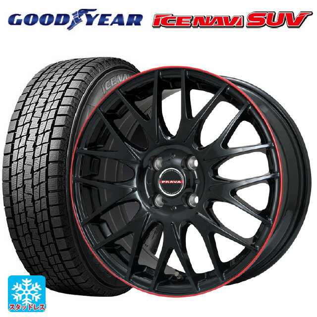 【6/15〜16限定 全品P5倍＆クーポン】215/65R16 98Q グッドイヤー アイスナビ SUV ビックウェイ レイシーン プラバ 9M Jr2 GBK/RDリム 16-6.5J 国産車用 スタッドレスタイヤホイール4本セット