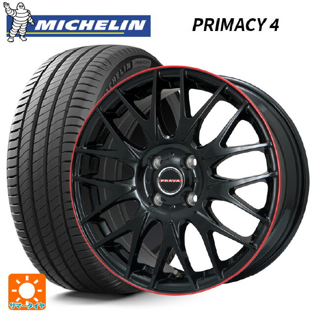 【6/22 20時〜 全品P5倍＆クーポン】185/65R15 88T ミシュラン 正規品 プライマシー4 ビックウェイ レイシーン プラバ 9M Jr2 GBK/RDリム 15-6J 国産車用 サマータイヤホイール4本セット