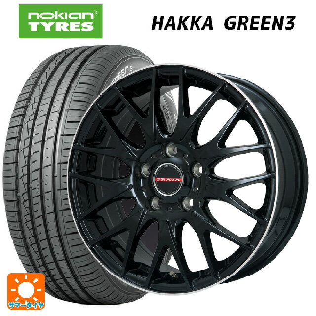 【6/22 20時〜 全品P5倍＆クーポン】215/60R16 99V XL ノキアン ハッカ グリーン3 ビックウェイ レイシーン プラバ 9M Jr2 GBK/リムP 16-6.5J 国産車用 サマータイヤホイール4本セット