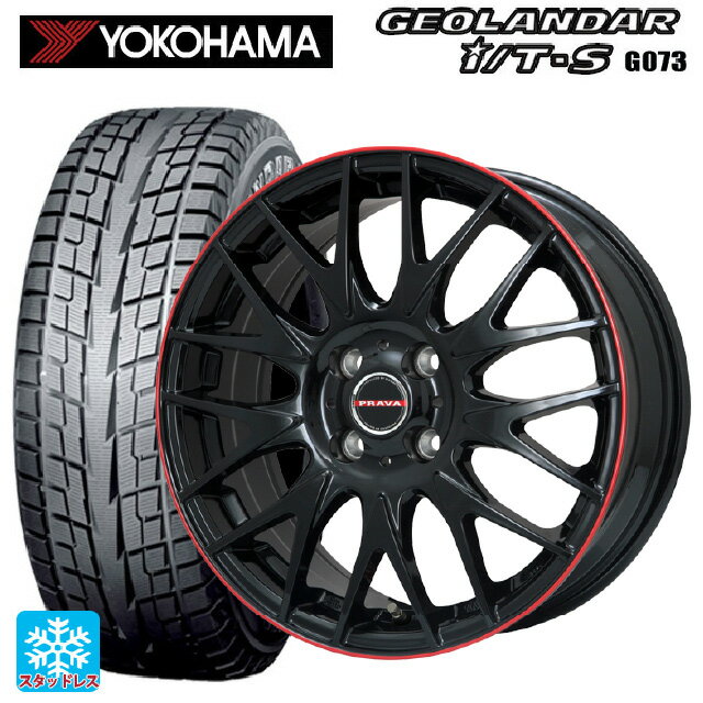 【6/22 20時〜 全品P5倍＆クーポン】215/65R16 98Q ヨコハマ ジオランダー ITS G073 正規品 ビックウェイ レイシーン プラバ 9M Jr2 GBK/RDリム 16-6.5J 国産車用 スタッドレスタイヤホイール4本セット