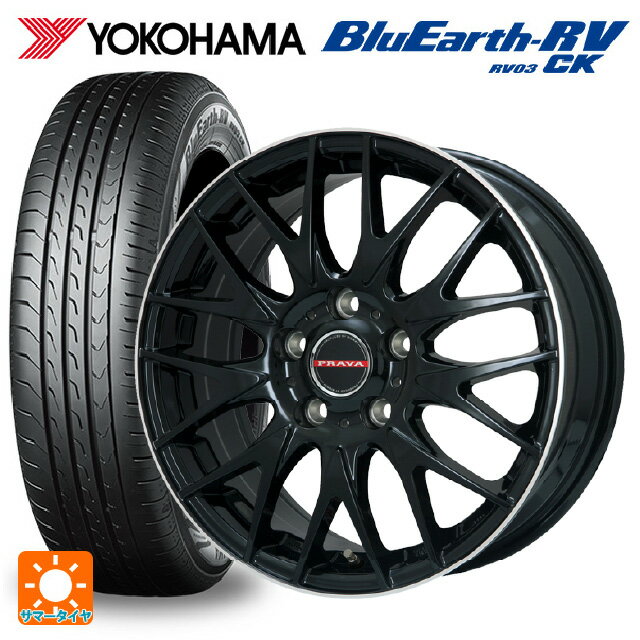 【6/22 20時〜 全品P5倍＆クーポン】175/55R15 77V ヨコハマ ブルーアース RV03CK # ビックウェイ レイシーン プラバ 9M Jr2 GBK/リムP 15-6J 国産車用 サマータイヤホイール4本セット