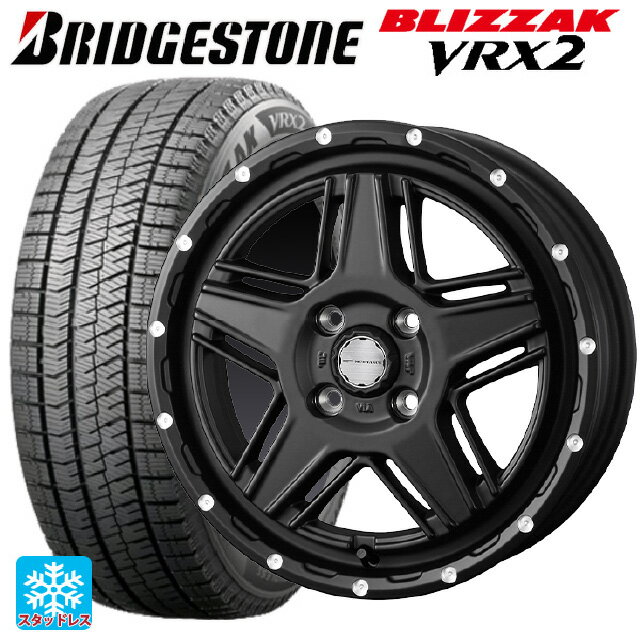 【6/11 1:59迄 全品ポイント5倍】165/55R15 75Q ブリヂストン ブリザック VRX2 正規品 ウェッズ マッドヴァンス07 FULL MAT BLACK 15-4.5J 国産車用 スタッドレスタイヤホイール4本セット