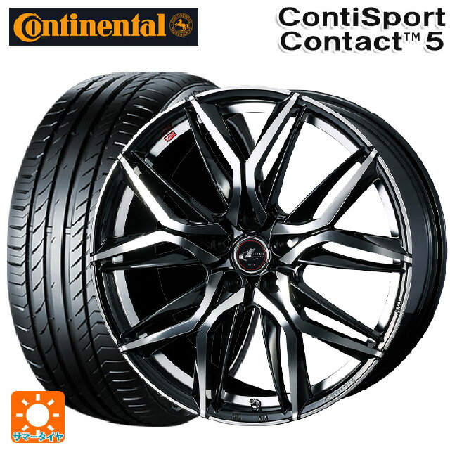 【6/11 1:59迄 全品ポイント5倍】215/45R17 91W XL コンチネンタル コンチスポーツコンタクト 5 正規品 ウェッズ レオニス LM PBMC 17-7J 国産車用 サマータイヤホイール4本セット