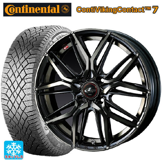 【6/22 20時〜 全品P5倍＆クーポン】175/65R14 86T XL コンチネンタル コンチバイキングコンタクト7 正規品 ウェッズ レオニス LM PBMC/TI 14-5.5J 国産車用 スタッドレスタイヤホイール4本セット