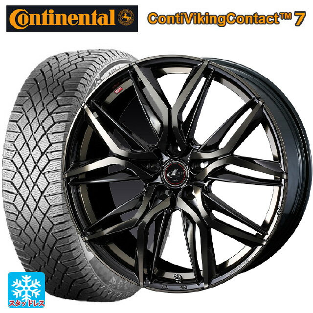 【6/11 1:59迄 全品ポイント5倍】225/55R17 101T XL コンチネンタル コンチバイキングコンタクト7 正規品 ウェッズ レオニス LM PBMC/TI 17-7J 国産車用 スタッドレスタイヤホイール4本セット