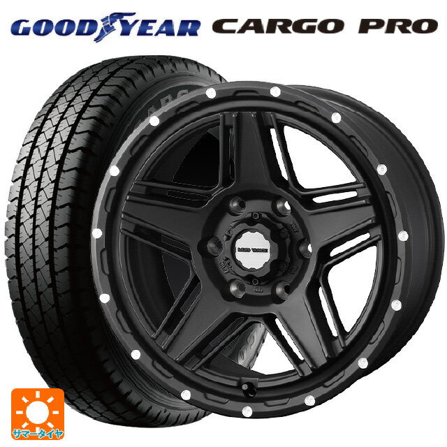 【10/17 23:59迄　最大3万円OFFクーポン】195/80R15 107/105N グッドイヤー カーゴプロ ウェッズ マッドヴァンス07 FULL MAT BLACK 15-6J 国産車用 サマータイヤホイール4本セット