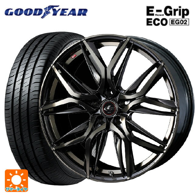 【6/15〜16限定 全品P5倍＆クーポン】205/55R16 91V グッドイヤー エフィシェントグリップ エコ EG02 ウェッズ レオニス LM PBMC/TI 16-6.5J 国産車用 サマータイヤホイール4本セット