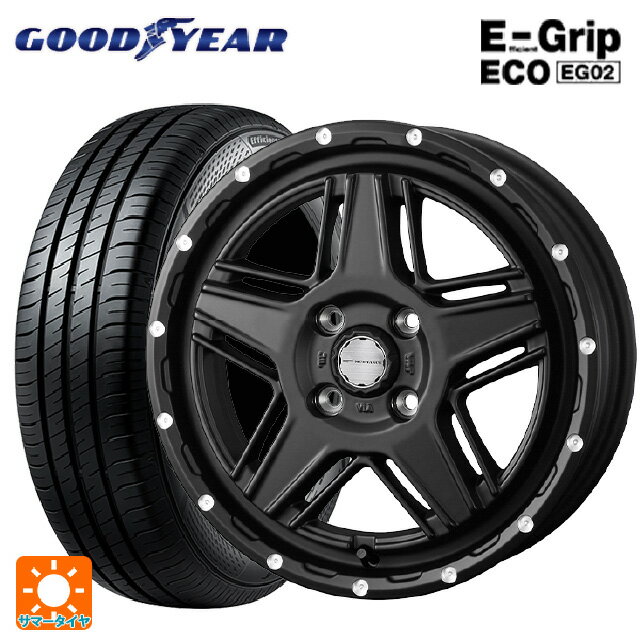 【最大3万円OFFクーポン 5/16 1:59迄】165/50R15 73V グッドイヤー エフィシェントグリップ エコ EG02 ウェッズ マッドヴァンス07 FULL MAT BLACK 15-4.5J 国産車用 サマータイヤホイール4本セット