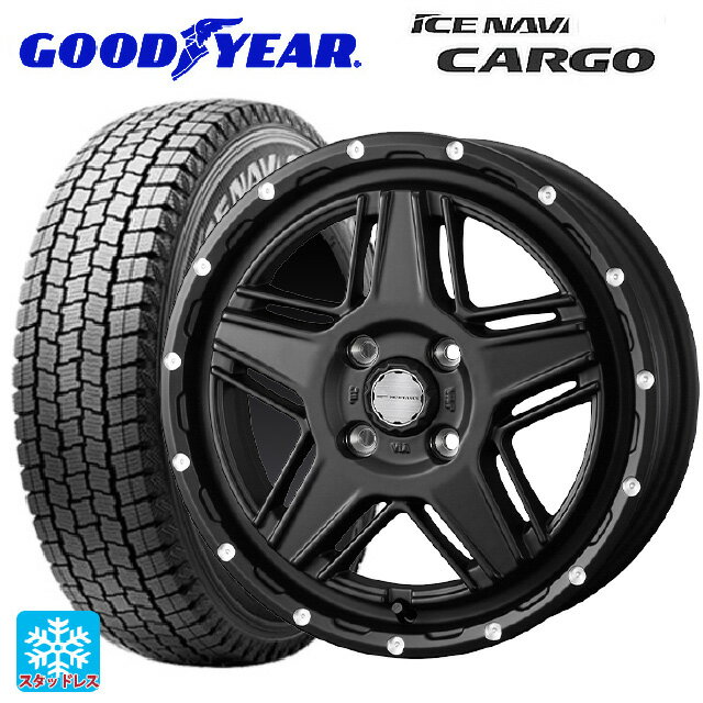 【10/17 23:59迄　最大3万円OFFクーポン】145/80R12 80/78N グッドイヤー アイスナビ カーゴ ウェッズ マッドヴァンス07 FULL MAT BLACK 12-4J 国産車用 スタッドレスタイヤホイール4本セット