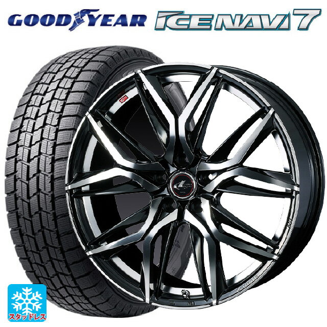 スバル レヴォーグ(VN系)用 225/45R18 91Q グッドイヤー アイスナビ7(限定) # レオニス LM PBMC 新品スタッドレスタイヤホイール 4本セット