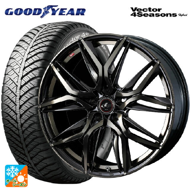 【6/22 20時〜 全品P5倍＆クーポン】205/60R16 92H グッドイヤー ベクターフォーシーズンズ ハイブリッド ウェッズ レオニス LM PBMC/TI 16-6.5J 国産車用 オールシーズンタイヤホイール4本セット